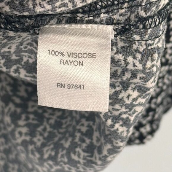 J. Jill Womens Black White pattern Button-Down Shirt to tunic size XL Rayon - Picture 5 of 10